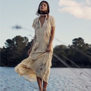 Zara embroidered midi dress